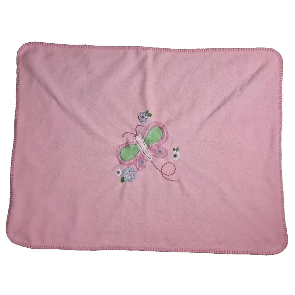 Garanimals Pink Butterfly Flower Baby Blanket Girl Soft Fleece Walmart Security
